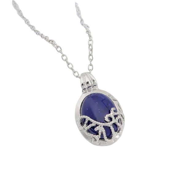 Sapphire and Silver Pendant Necklace - Picture 3 of 6
